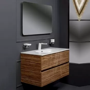 Мебель для ванной Armadi Art Vallessi 100 зебрано, с белой раковиной