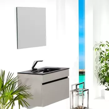 Мебель для ванной Armadi Art Vallessi 60 кашемир, с черной раковиной