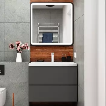 Мебель для ванной Art&amp;Max Bianchi 75, подвесная, серый матовый