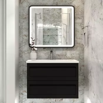 Мебель для ванной Art&Max Platino 90, подвесная, черная матовая