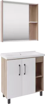 Мебель для ванной ASB-Mebel Адель 80 белый, дуб сонома