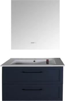 Мебель для ванной ASB-Mebel Белмонти 85 ясень браш, софт синий