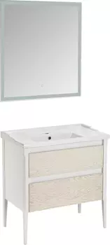 Мебель для ванной ASB-Woodline Лорена 80 белый/бежеый