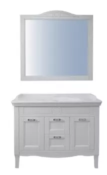 Мебель для ванной Azario Carolina 100 белая с патиной серебро CS00069426+CS00069385