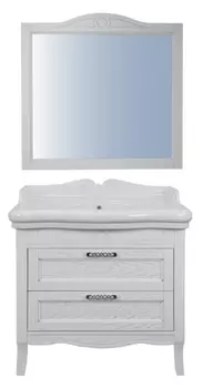 Мебель для ванной Azario Carolina 90 белая с патиной серебро CS00068638+CS00068637
