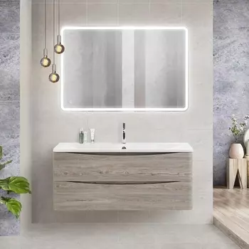 Мебель для ванной BelBagno Acqua 120 подвесная, pino scania, белая глянцевая раковина