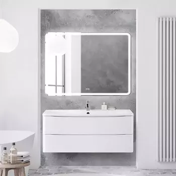 Мебель для ванной BelBagno Acqua 120 подвесная, bianco lucido, белая глянцевая раковина