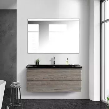 Мебель для ванной BelBagno Albano 120 подвесная, pino scania, черная матовая раковина