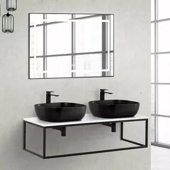 Мебель для ванной BelBagno Etna Kraft 140 столешница EK-140-2-BO, черная раковина