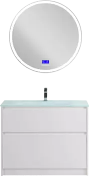 Мебель для ванной BelBagno Kraft 100 напольная, bianco opaco, раковина BB1010/465-LV-VTR-BO