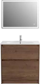 Мебель для ванной BelBagno Kraft 80 напольная, rovere tabacco, раковина LOV-800-LVB