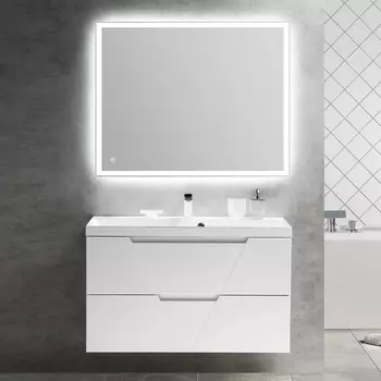 Мебель для ванной BelBagno Vittoria 100 подвесная, bianco lucido, белая глянцевая раковина