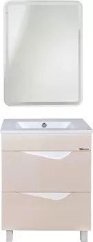 Мебель для ванной Bellezza Эйфория 60 бежевая с раковиной Квадро