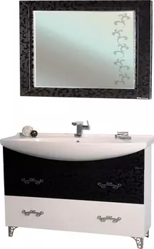 Мебель для ванной Bellezza Маргарита 120 белая с черным