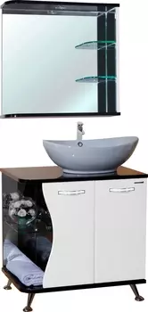 Мебель для ванной Bellezza Рио 70 R, черно-белая