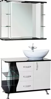 Мебель для ванной Bellezza Рио 90 R черно-белая