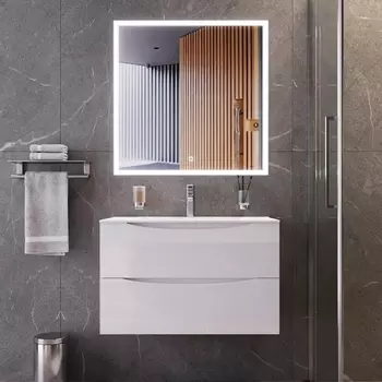 Мебель для ванной BOND Cube 80 подвесная, белая глянцевая