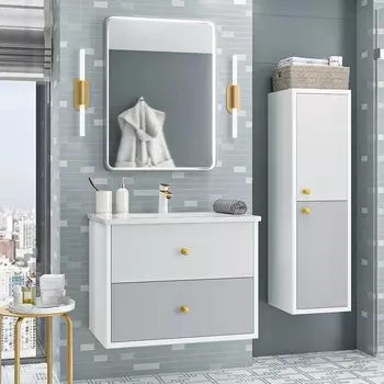 Мебель для ванной Brevita 50 оттенков серого Анастейша 80