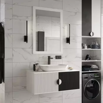 Мебель для ванной Brevita Richard 105 черно-белая