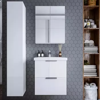 Мебель для ванной Бриклаер Хелена 60 белый глянец