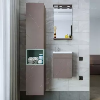 Мебель для ванной Бриклаер Кристалл 40 софт графит, ясень анкор темный