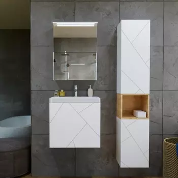 Мебель для ванной Бриклаер Кристалл 50 белая матовая