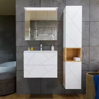 Мебель для ванной Бриклаер Кристалл 70 белая матовая