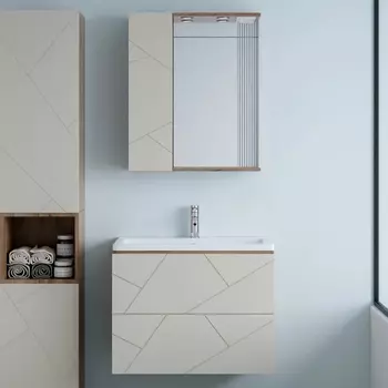 Мебель для ванной Бриклаер Кристалл 70 латте, дуб крафт табачный