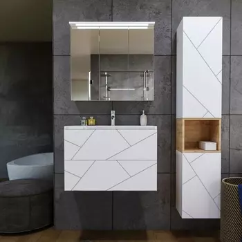 Мебель для ванной Бриклаер Кристалл 80 белая матовая