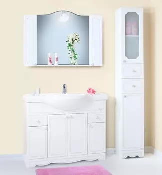 Мебель для ванной Бриклаер Лючия 120 белый глянец