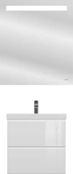 Мебель для ванной Cersanit Moduo 60, раковина Como 60, зеркало LED 010 base 60, с подсветкой