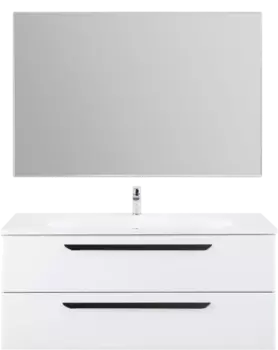 Мебель для ванной Cezares Eco 120, bianco opaco, 2 ящика, ручки черные