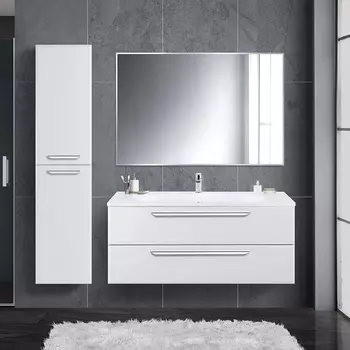 Мебель для ванной Cezares Eco 120, bianco opaco, 2 ящика, ручки хром