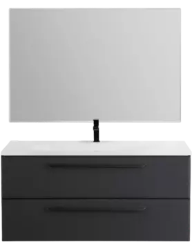 Мебель для ванной Cezares Eco 120, grafito, 2 ящика, ручки черные
