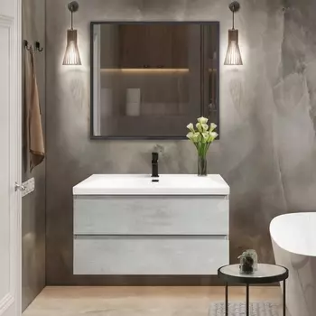 Мебель для ванной Cezares Molveno 100, beton, с раковиной Cezares CZR-1188-1000/500