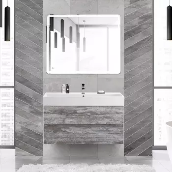 Мебель для ванной Cezares Molveno 46 100 legno grigio, с раковиной Cezares CZR-MIL-100-LVB