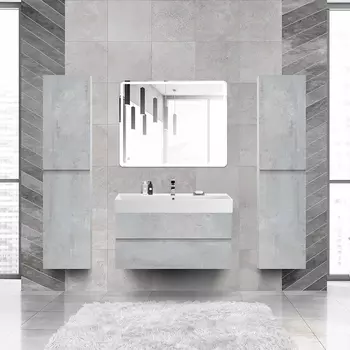 Мебель для ванной Cezares Molveno 46 100 beton, с раковиной Cezares CZR-MIL-100-LVB