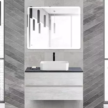 Мебель для ванной Cezares Molveno 46 100 legno bianco, со столешницей marmo nero opaco