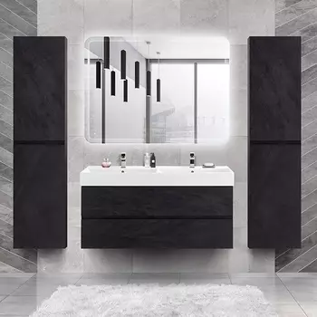 Мебель для ванной Cezares Molveno 46 120 nero, с раковиной Cezares CZR-MIL-120-2-LVB