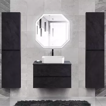 Мебель для ванной Cezares Molveno 46 80 nero, со столешницей