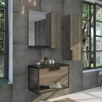 Мебель для ванной Comforty Бонн 75, подвесная, дуб темный