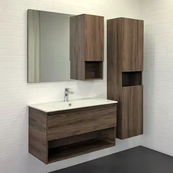 Мебель для ванной Comforty Бордо 90 дуб темно-коричневый