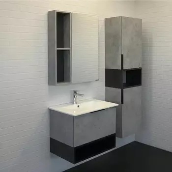 Мебель для ванной Comforty Франкфурт 60, подвесная, бетон светлый