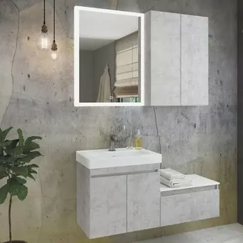 Мебель для ванной Comforty Осло 60, подвесная, бетон светлый