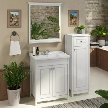 Мебель для ванной Comforty Тбилиси 70 напольная, белый глянец