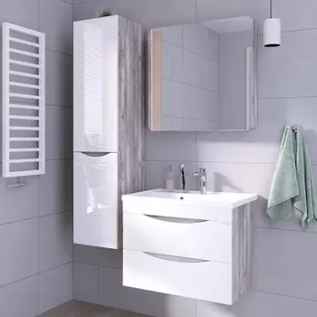 Мебель для ванной Grossman Талис 70 бетон пайн, белый глянец