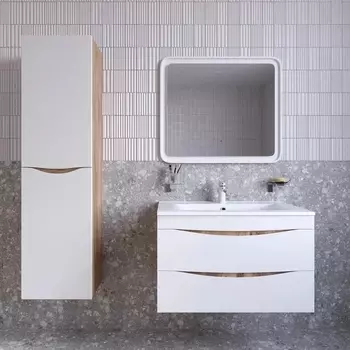 Мебель для ванной Iddis Cloud 80 подвесная, белая, золотистый дуб