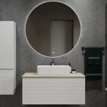 Мебель для ванной Jorno Cossety 100 белый, дуб мавелла голд, раковина Melana MLN-7050Н