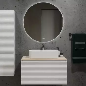 Мебель для ванной Jorno Cossety 80 белый, дуб мавелла голд, раковина Melana MLN-7050Н