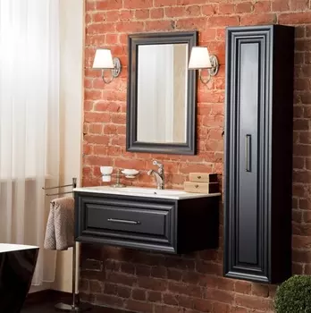 Мебель для ванной La Beaute Classic Cornelia 100 черный матовый, фурнитура серебро